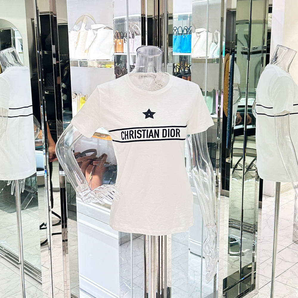 디올 레터링 숏슬리브 티셔츠 XS 에크루